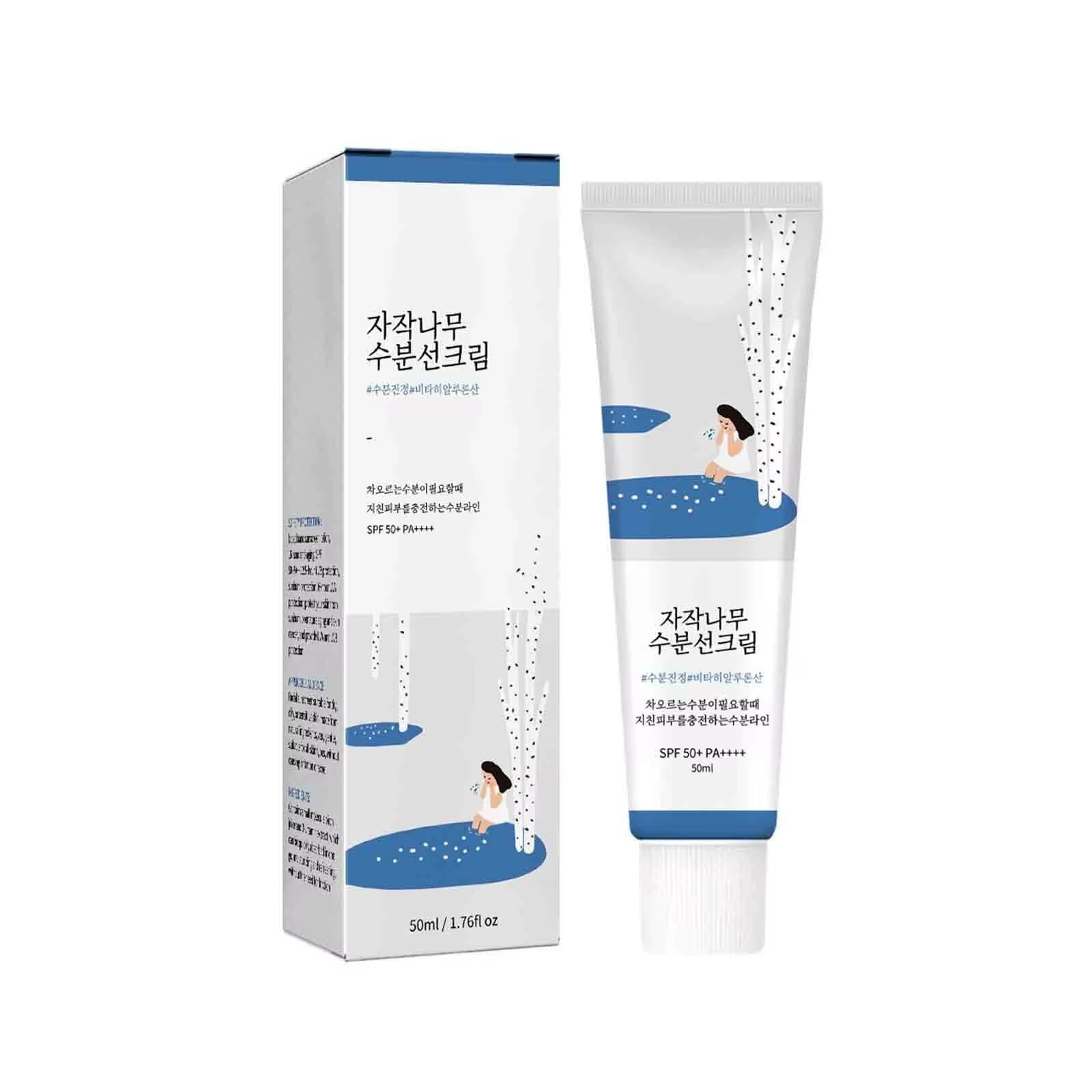 Korean Sunscreen for Face PF50+ PA++++ Sun Cream Birch Juice Moisturizing Skin Care Strong UV Protection Korean Sunscreen