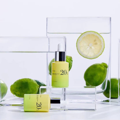20Ml Green Lemon Vitamin C Serum Improve Dullness Lighten Skin Tone Skin Care Essence