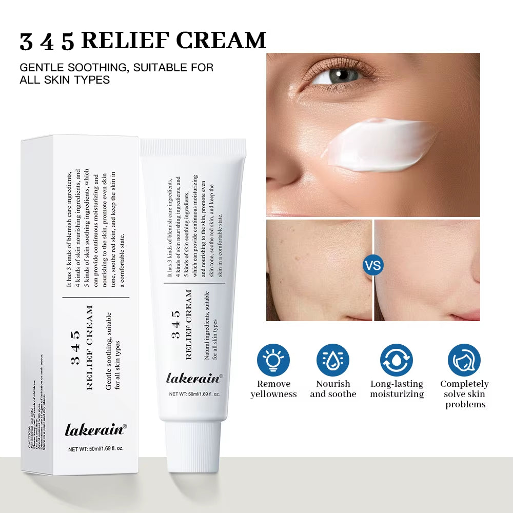 345 Relief Cream Moisturizing Blemishes Nourish the Skin and Provide Soothing Care Resulting in a Well-Rounded Skincare Solution