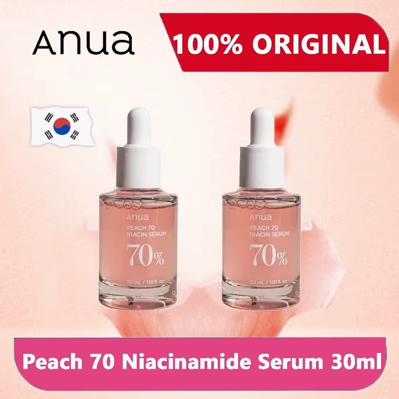 Anua Skin Care Sets Peach 70 Niacinamide Serum 10% Niacinamide + 4% Hyaluronic Acid Serum 30Ml Korean Original Skincare Products