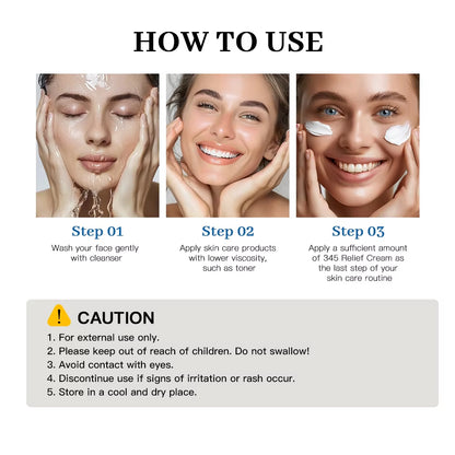 345 Relief Cream Moisturizing Blemishes Nourish the Skin and Provide Soothing Care Resulting in a Well-Rounded Skincare Solution