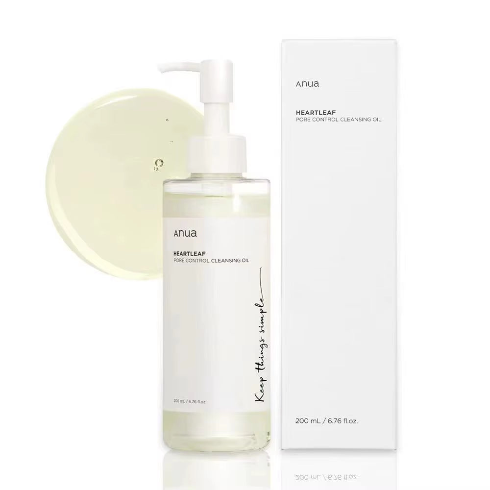 Korean Anua Heartleaf Pore Control Cleansing Oil Moisturizer Skin Care Facial Acne Blackhead Removal Oil 200Ml Skincare Products