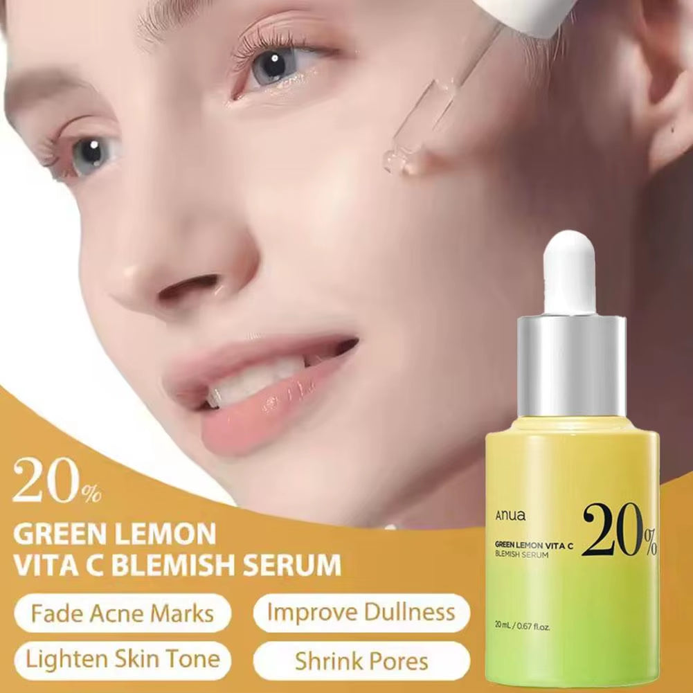 20Ml Green Lemon Vitamin C Serum Improve Dullness Lighten Skin Tone Skin Care Essence