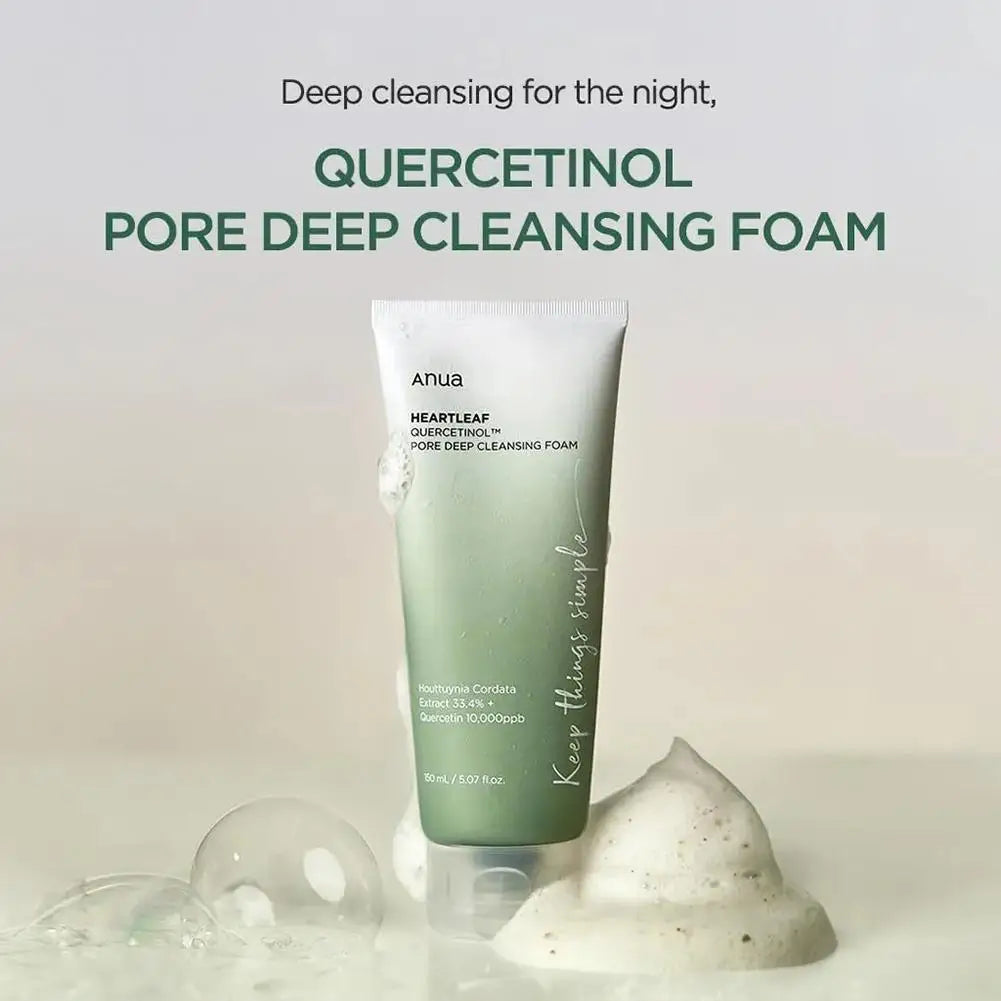 Anua Heartleaf Quercetinol Pore Deep Cleanser Foam - Original Korean Formula for Moisturizing & Soothing Skin Care