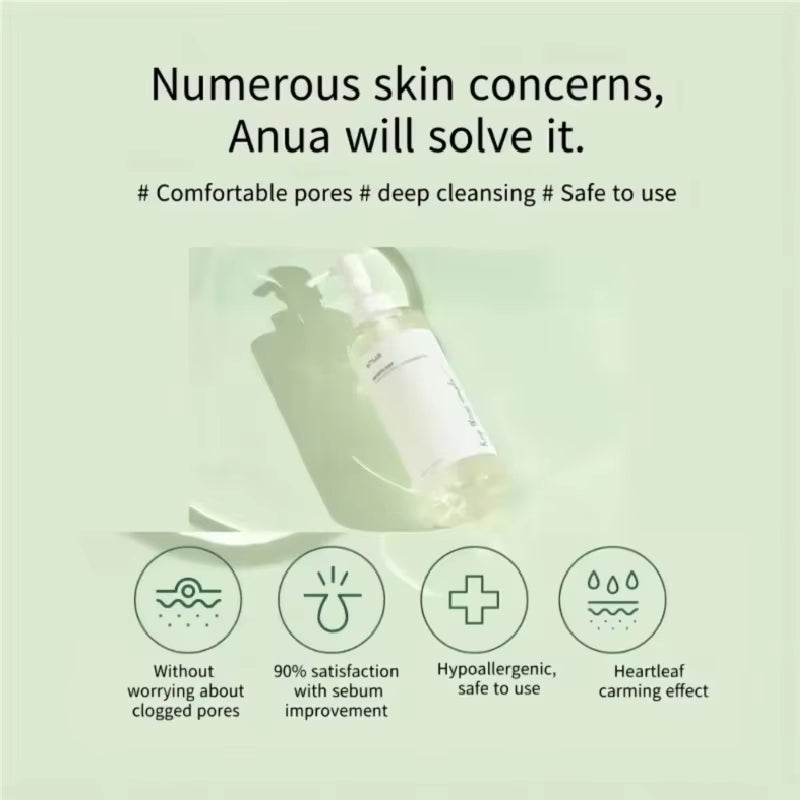 Korean Anua Heartleaf Pore Control Cleansing Oil Moisturizer Skin Care Facial Acne Blackhead Removal Oil 200Ml Skincare Products