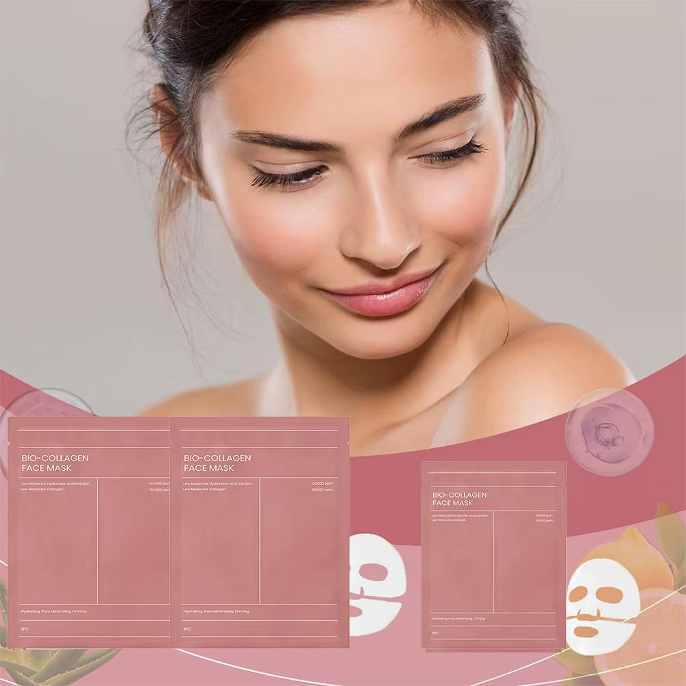 5/10Pcs Bio Collagen Face Mask Shrink Pores Deep Hydrating Overnight Mask Moisturizing Refreshing Face Skin Care Products